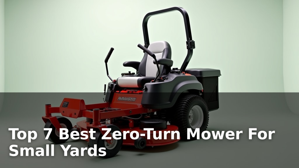 Top 7 Best Zero-Turn Mower For Small Yards